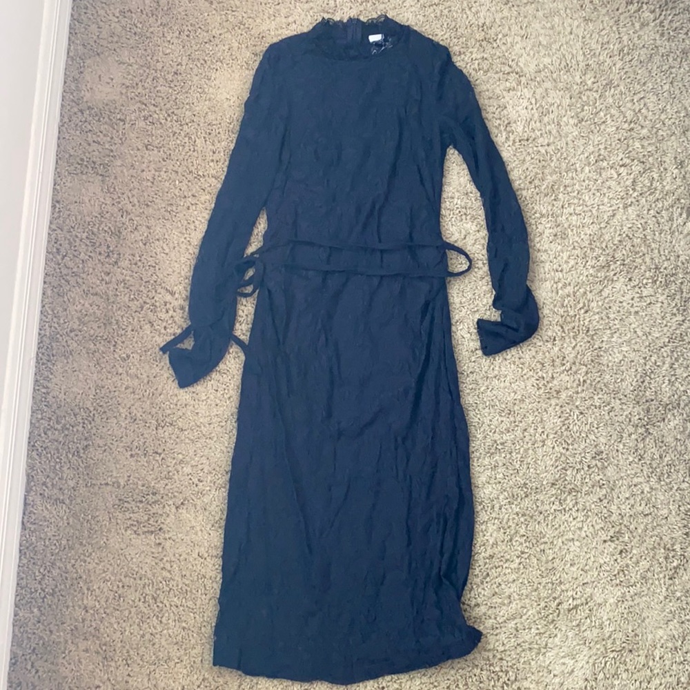 Navy Blue Lace Mamalicious Maternity Dress